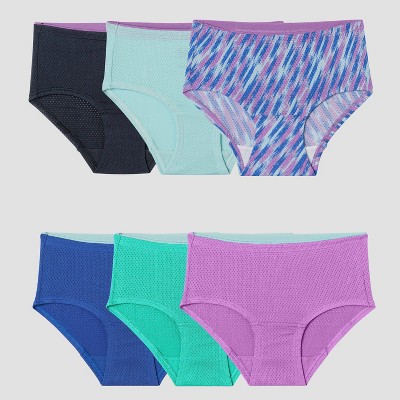 Fruit of the Loom Girls' Breathable Bonus Pack 6 Micro-Mesh Classic Briefs  - Colors May Vary 12
