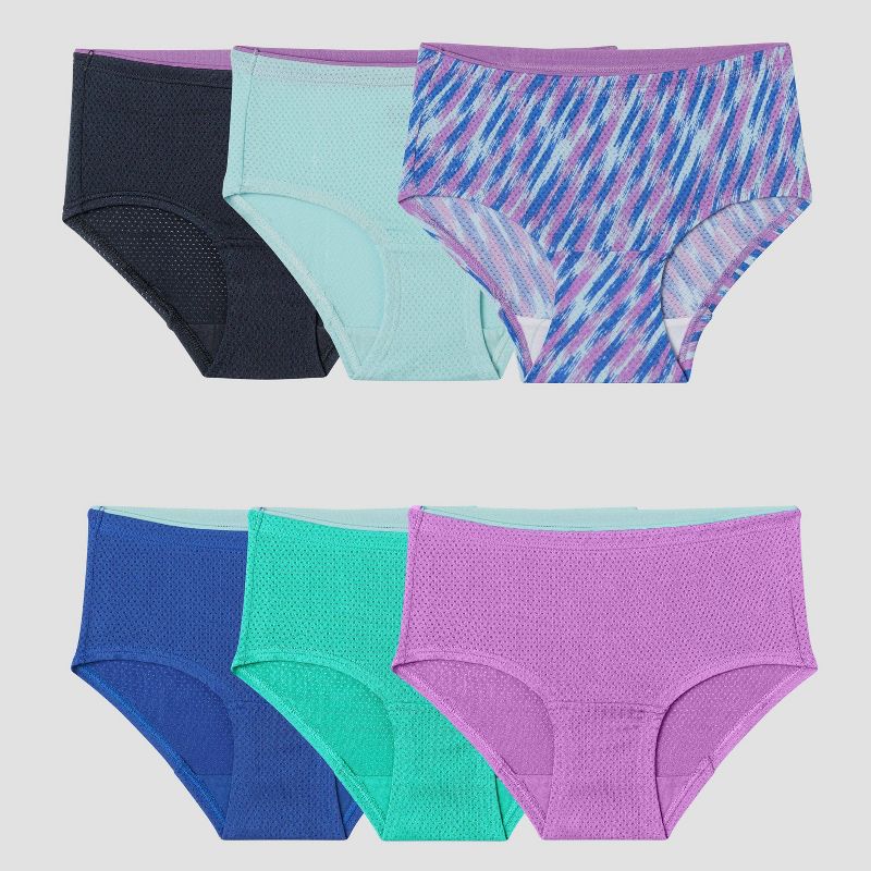 Fruit of the Loom Breathable Girls' 6pk Micro-Mesh Classic Briefs - Colors May Vary, 1 of 5
