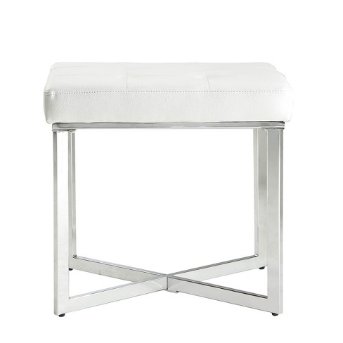 Julia Vanity Bench White Chrome Carolina Chair Table