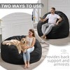 Itopfox Giant Bean Bag Chair for Adults with Removable Cover Filled with Memory Foam Comfortable & Soft Velvet Fabric Side Pocket Ideal Living Room - 3 of 4