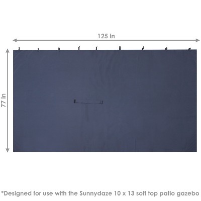 Navy Polyester 4-Piece Gazebo Sidewall Set for 10' x 13' Patio