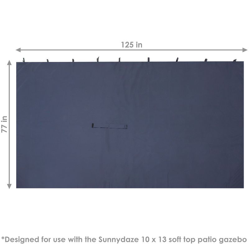Sunnydaze Gazebo 4-Piece Polyester Sidewall Set for 10' x 13' Soft Top Rectangle Patio Gazebo - 125" W x 77" H, 3 of 9