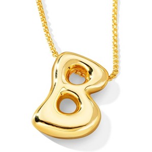Bubble Initial Necklace Gold Plated Balloon Charm Birthday Gift - 1 of 4