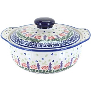 Blue Rose Polish Pottery 41C WR Unikat Round Covered Baker - 1 of 1