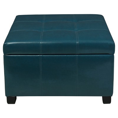 Cortez Faux Leather Storage Ottoman - Christopher Knight Home