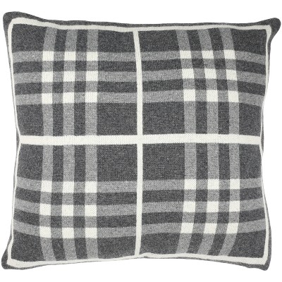 20"x20" Oversize Unity Gingham Knit Square Throw Pillow Gray - Safavieh