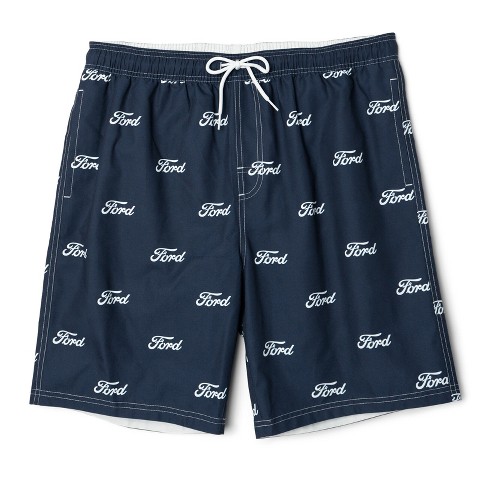 Мужские брюки Ford Mens Swim Trunks Bathing Suit UPF 50+ Logo Navy Blue Medium