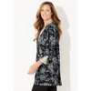 Catherines Women's Plus Size Black Applique Trimmed Tunic - image 4 of 4