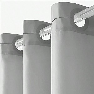 Long Shower Curtain 84 Inch Polyester Bathroom Curtain with 10 Plastic Grommets Modern Hotel Style Waterproof Dark - 1 of 4