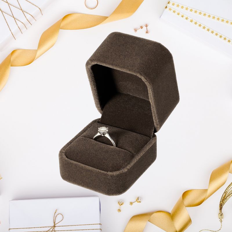 Unique Bargains Luxury Suede Jewelry Ring Box 1 Pc, 5 of 8