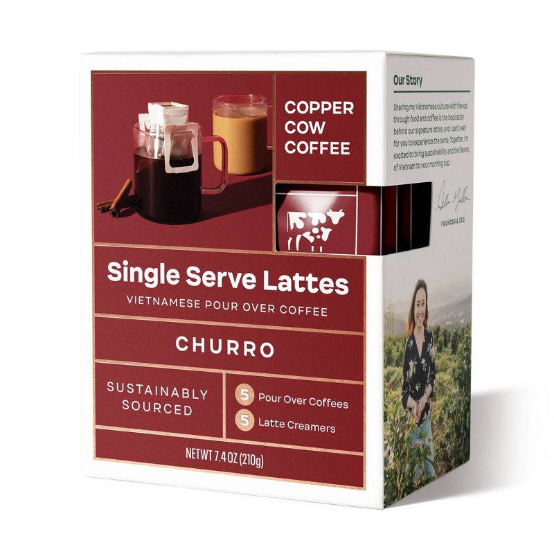 Copper Cow Churro Dark Roast Latte Pour Over Kit - 7.4oz, 5 of 10