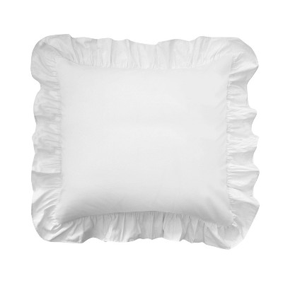 Heavenly Off-White Ruffled Small Decorative Pillow 8 W x 8 L