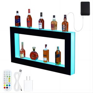 Acrylic Wall-Mounted Multifunctional Cabinet with Display and Storage Shelves, Suitable for Home and Commercial Bars, Gatherings, and Parties - 1 of 3