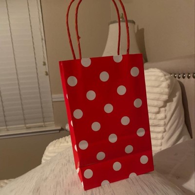 White Heart on Red Small Gift Bag with Tissue - Spritz