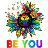 Adult Design By Humans Be You Sunflower Power Fist Pride Rainbow By Legato Tendo T-Shirt - 2 of 2