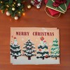 Unique Bargains Christmas Place Mats Snowy Christmas Tree Linen Yellow Green White 13"x17.7" 2 Pcs - 2 of 4