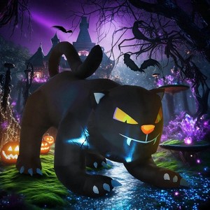 Hrinhom Inflatable Halloween Black Cat, Blow Up Outdoor LED Yard Display - 1 of 4
