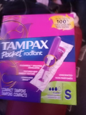 Tampax Pocket Radiant Super Absorbency Compact Tampons - 28ct : Target