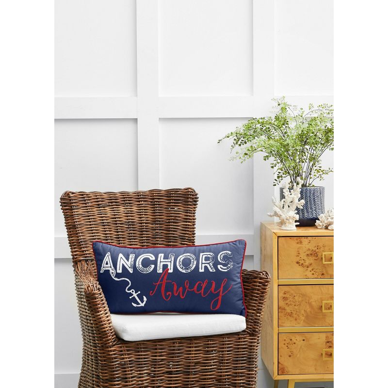 C&F Home 12" x 24" Anchors Away Nautical Embroidered Lumbar Throw Pillow, 2 of 9