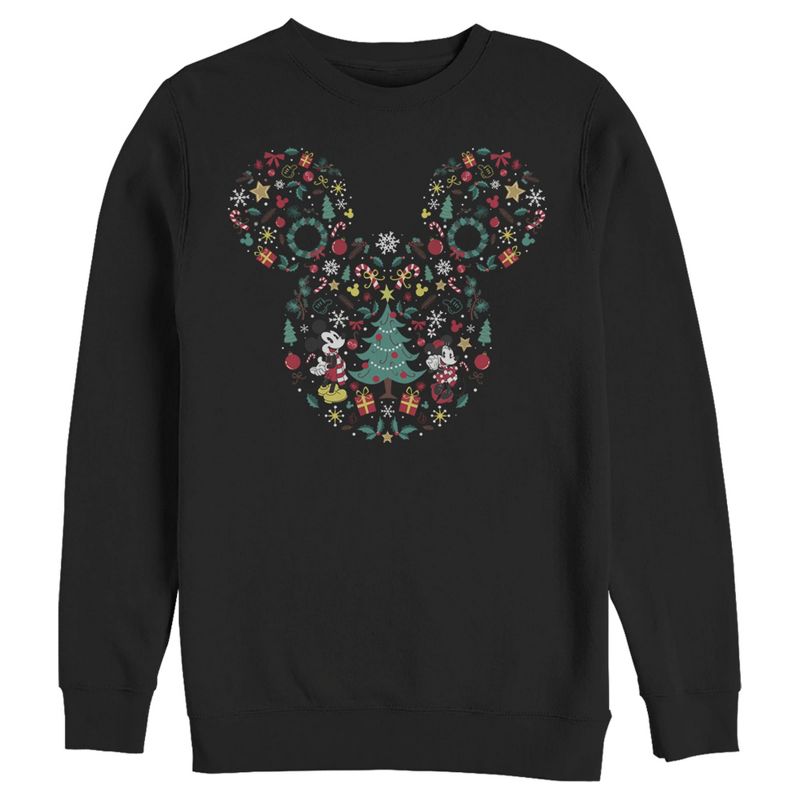 Men's Mickey & Friends Christmas Silhouette Sweatshirt, 1 of 5