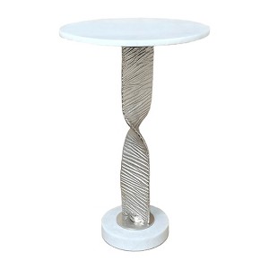 Sagebrook Home Accent Table White/Silver - 1 of 4