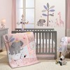 Lambs & Ivy Jazzy Jungle 100% Cotton Safari Baby Fitted Crib Sheet - White - 4 of 4
