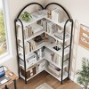 Arched Corner Bookshelf 68.5" Tall, Industrial Wood & Metal Bookcase for Home Office, 5-Tier Storage Shelf for Books/Toys/Decor - 2 of 4