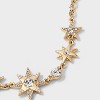 Stars and Stone Necklace - A New Day™ Gold/Clear - 4 of 4