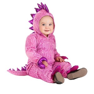 HalloweenCostumes.com 12/18 Months   Terrific T-Rex Dinosaur Infant Costume, Pink/Pink/Purple - 1 of 1