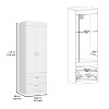 Chery Life Armoire 70H", Double Door Cabinet, Two Drawers, Metal Handles, Rod - 4 of 4