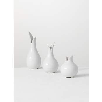 Sullivans Set of 3 Small Bulb Vases 8"H, 6"H, & 4.25"H