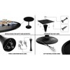 ACEPANO 31.5 in. W Round Coffee Table with MDF Table Top & Pedestal Base-Black - 4 of 4