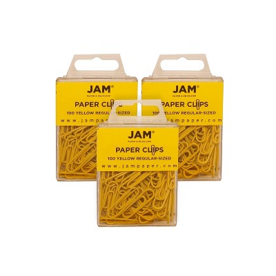 JAM Paper Colored Standard Paper Clips Small 1 Inch Yellow Paperclips 2183756B