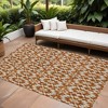 Orange Beige And Copper Floral Medallion Washable Indoor Outdoor Area Rug - 2 of 4