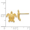 Black Bow Jewelry 11mm Sea Turtle Post Earrings in 14k Yellow Gold - 4 of 4