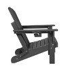 Folding Patio Accent Chair With Stackable Arm Rest,Ergonomic HDPE All-Weather Adirondack Chair,Patio Chair With Dual Cup Holder -The Pop Home - 4 of 4
