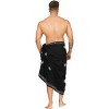LA LEELA Men's Swimwear Cover Up Samoan Beachwear Summer Long Wrap Casual Embroidery Vacation Lava Lava For Men Sarongs Cover-Up One Size Smokey - 4 of 4