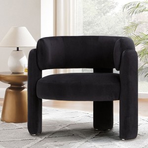 Barrel Living Room Accent Chair, Upholstered Modern Side Armchair for Home, Bedroom - 1 of 4