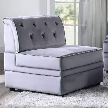 29" Bois Li Accent Chair Gray Velvet - Acme Furniture