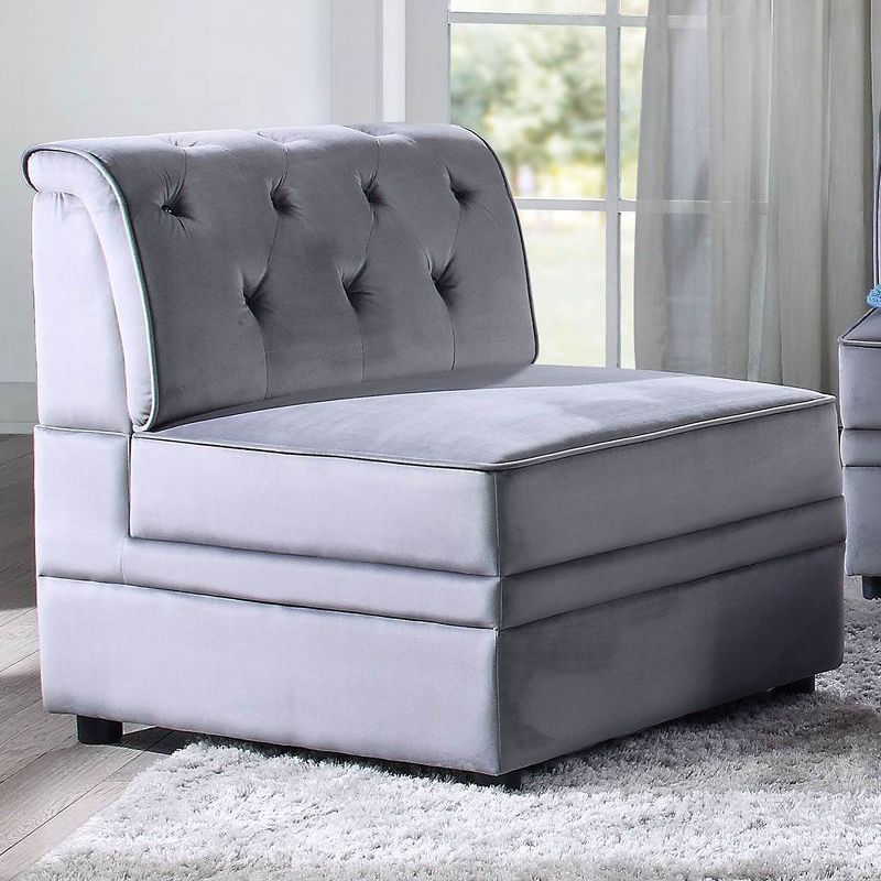 29&#34; Bois Li Accent Chair Gray Velvet - Acme Furniture, 1 of 7