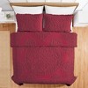 Collections Etc Medallion Chenille Textured Bedspread with Fringe Border - 3 of 4