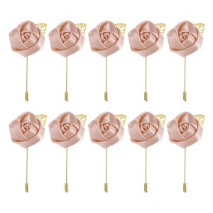 Unique Bargains Ceremony Anniversary Rose Wedding Groom Boutonnieres Pins 2"x3.5" 10 Pcs - 1 of 3