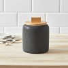 Small Stoneware Tilley Food Storage Canister with Wood Lid Black - Project 62™ - image 2 of 3