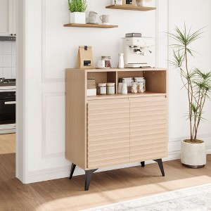 Fluted Storage Cabinet - Sideboard Buffet Cabinet with Storage, Adjustable Shelves, Suitable for Living Room, Kitchen, Entryway - 1 of 4