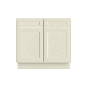 HOMLUX 36 in. W  x 21 in. D  x 34.5 in. H Bath Vanity Cabinet without Top in Shaker Antique White