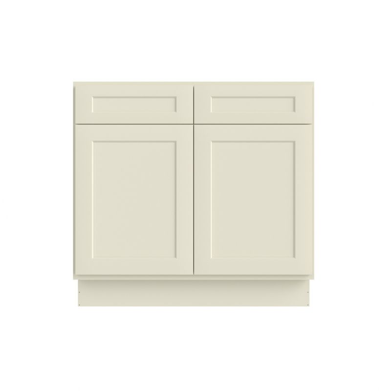 HOMLUX 36 in. W  x 21 in. D  x 34.5 in. H Bath Vanity Cabinet without Top in Shaker Antique White, 1 of 7