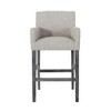Lyngins Contemporary 26" H Counter Height Bar Stool with Rounded Armrests, Upholstered Counter Stools with Solid Rubberwood H-Frame Base - 3 of 4