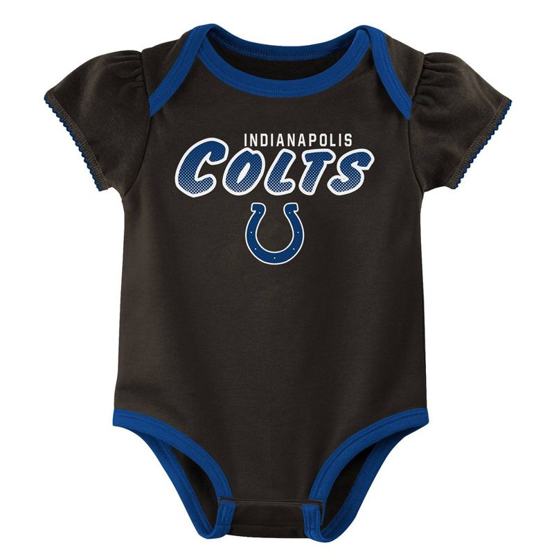 NFL Indianapolis Colts Baby Girls&#39; Onesies 3pk Set, 3 of 5