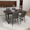 5-Piece Dining Set with Rectangle Kitchen Table and 4 Suede Armless Chairs - 3 of 4