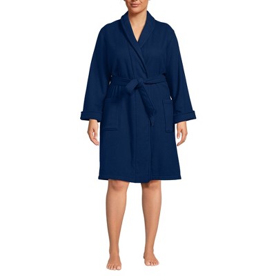 Lands' End Women's Cotton Terry Knee Length Spa Bath Robe